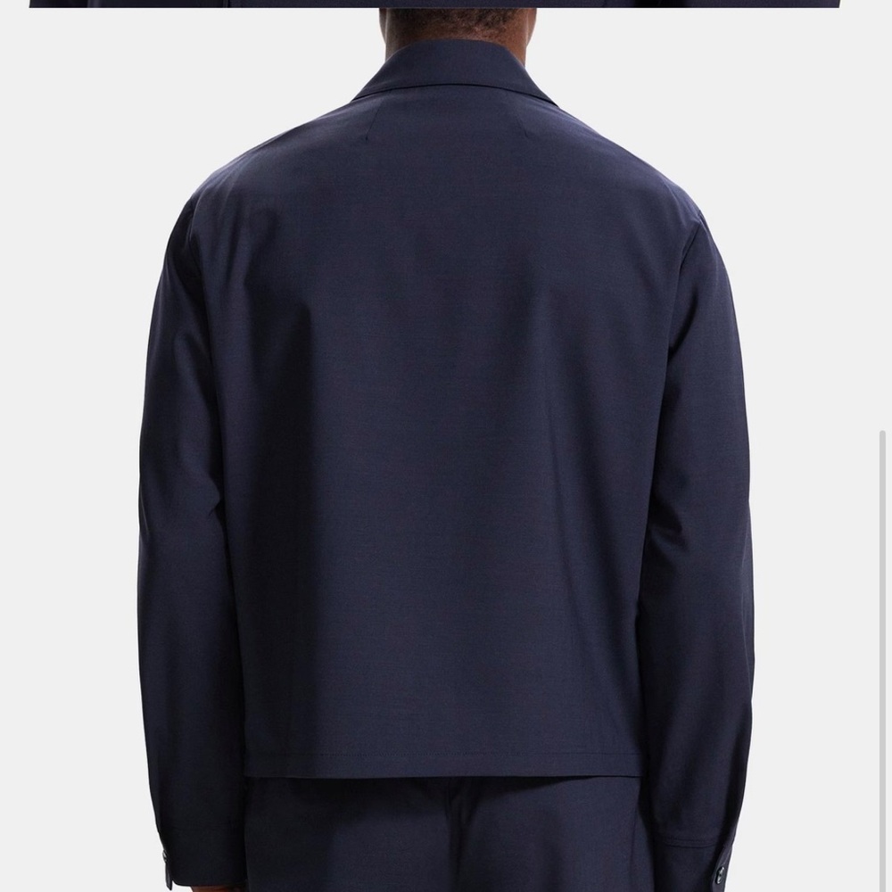 NWT Theory Hazelton Zip Jacket in Stretch Wool Navy - Picture 2 of 6